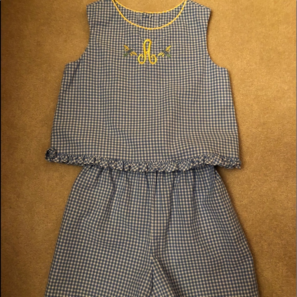 Rags Land Boutique “A” Monogrammed Top/Shorts 5/6